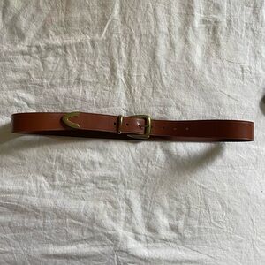 Madewell Women’s Leather Belt - Brown & Brass, L